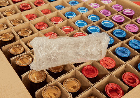 Secure packaging services of essential oil bottles